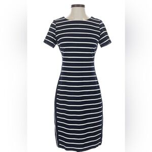 Banana Republic Navy and Cream Striped Sheath Dress Size 0